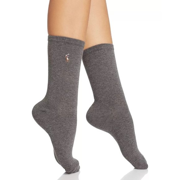 POLO RALPH LAUREN Polo Classic Flat Knit Socks - Charcoal - NWT - Picture 1 of 2